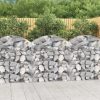 Virágcserepek és kaspók, vidaXL íves horganyzott vas gabion kosár 100x50x100/120 cm