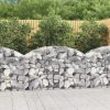 Virágcserepek és kaspók, vidaXL íves horganyzott vas gabion kosár 150x30x80/100 cm