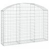 Virágcserepek és kaspók, vidaXL íves horganyzott vas gabion kosár 150x30x100/120 cm