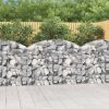 Virágcserepek és kaspók, vidaXL íves horganyzott vas gabion kosár 150x30x100/120 cm