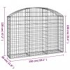 Virágcserepek és kaspók, vidaXL íves horganyzott vas gabion kosár 150x30x100/120 cm