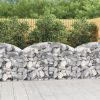 Virágcserepek és kaspók, vidaXL íves horganyzott vas gabion kosár 150x50x80/100 cm