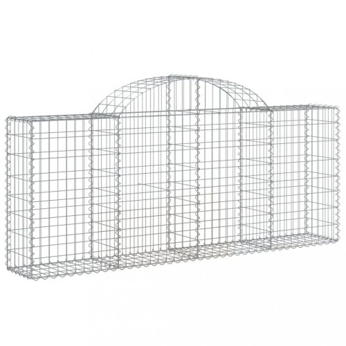 Virágcserepek és kaspók, vidaXL íves horganyzott vas gabion kosár 200x30x80/100 cm