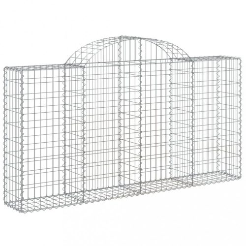 Virágcserepek és kaspók, vidaXL íves horganyzott vas gabion kosár 200x30x100/120 cm