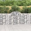 Virágcserepek és kaspók, vidaXL íves horganyzott vas gabion kosár 200x30x100/120 cm