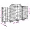 Virágcserepek és kaspók, vidaXL íves horganyzott vas gabion kosár 200x30x100/120 cm