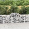 Virágcserepek és kaspók, vidaXL íves horganyzott vas gabion kosár 200x50x80/100 cm