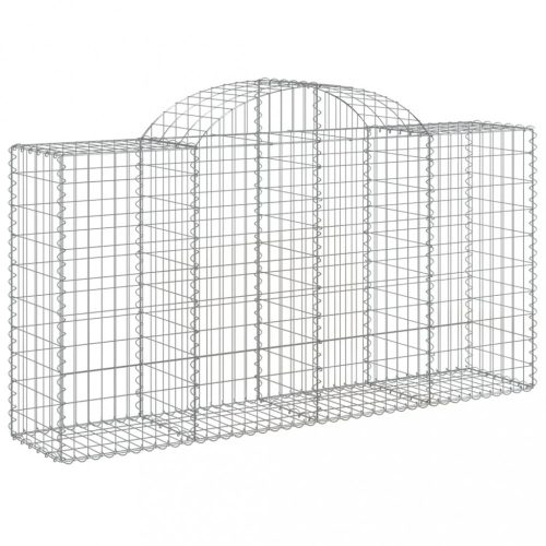 Virágcserepek és kaspók, vidaXL íves horganyzott vas gabion kosár 200x50x100/120 cm