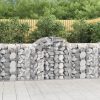 Virágcserepek és kaspók, vidaXL íves horganyzott vas gabion kosár 200x50x100/120 cm