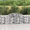 Virágcserepek és kaspók, vidaXL íves horganyzott vas gabion kosár 300 x 50 x 80/100 cm