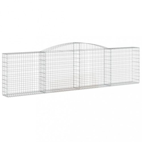 Virágcserepek és kaspók, vidaXL íves horganyzott vas gabion kosár 400x30x100/120 cm