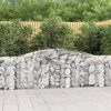 Virágcserepek és kaspók, vidaXL íves horganyzott vas gabion kosár 400x30x100/120 cm