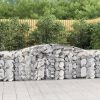 Virágcserepek és kaspók, vidaXL íves horganyzott vas gabion kosár 400x50x80/100 cm