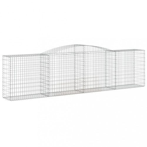 Virágcserepek és kaspók, vidaXL íves horganyzott vas gabion kosár 400x50x100/120 cm