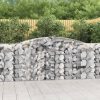 Virágcserepek és kaspók, vidaXL íves horganyzott vas gabion kosár 400x50x100/120 cm