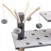 Macskabútor, vidaXL szürke macskabútor mancsnyomokkal és szizál kaparófákkal 125 cm