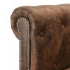 Kanapék, vidaXL L-alakú barna művelúr Chesterfield kanapé