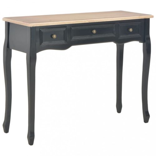 Kisasztalok, 280046 vidaXL Dressing Console Table with 3 Drawers Black