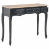 Kisasztalok, 280046 vidaXL Dressing Console Table with 3 Drawers Black