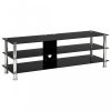 Nappali bútorok, 280091 vidaXL TV Stand Black 120x40x40 cm Tempered Glass