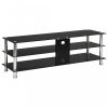 Nappali bútorok, 280091 vidaXL TV Stand Black 120x40x40 cm Tempered Glass