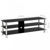 Nappali bútorok, 280091 vidaXL TV Stand Black 120x40x40 cm Tempered Glass