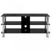 Nappali bútorok, 280092 vidaXL TV Stand Black 90x40x40 cm Tempered Glass