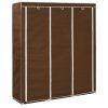 Ruhásszekrények, 282454 vidaXL Wardrobe with Compartments and Rods Brown 150x45x175 cm Fabric