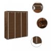 Ruhásszekrények, 282454 vidaXL Wardrobe with Compartments and Rods Brown 150x45x175 cm Fabric