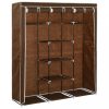 Ruhásszekrények, 282454 vidaXL Wardrobe with Compartments and Rods Brown 150x45x175 cm Fabric