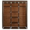 Ruhásszekrények, 282454 vidaXL Wardrobe with Compartments and Rods Brown 150x45x175 cm Fabric