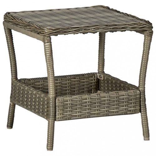 Kerti asztalok, vidaXL barna polyrattan kerti asztal 45 x 45 x 46,5 cm