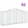 Virágcserepek és kaspók, vidaXL 2 db íves horganyzott vas gabion kosár 200x30x80/100 cm