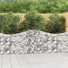 Virágcserepek és kaspók, vidaXL 2 db íves horganyzott vas gabion kosár 200x30x80/100 cm