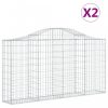 Virágcserepek és kaspók, vidaXL 2 db íves horganyzott vas gabion kosár 200x30x100/120 cm