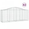 Virágcserepek és kaspók, vidaXL 2 db íves horganyzott vas gabion kosár 200x50x80/100 cm