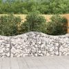 Virágcserepek és kaspók, vidaXL 2 db íves horganyzott vas gabion kosár 200x50x80/100 cm