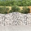 Virágcserepek és kaspók, vidaXL 2 db íves horganyzott vas gabion kosár 200 x 50 x 100/120 cm