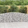 Virágcserepek és kaspók, vidaXL 2 db íves horganyzott vas gabion kosár 400x30x80/100 cm