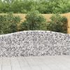 Virágcserepek és kaspók, vidaXL 2 db íves horganyzott vas gabion kosár 400x50x80/100 cm