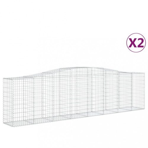 Virágcserepek és kaspók, vidaXL 2 db íves horganyzott vas gabion kosár 400x50x100/120 cm