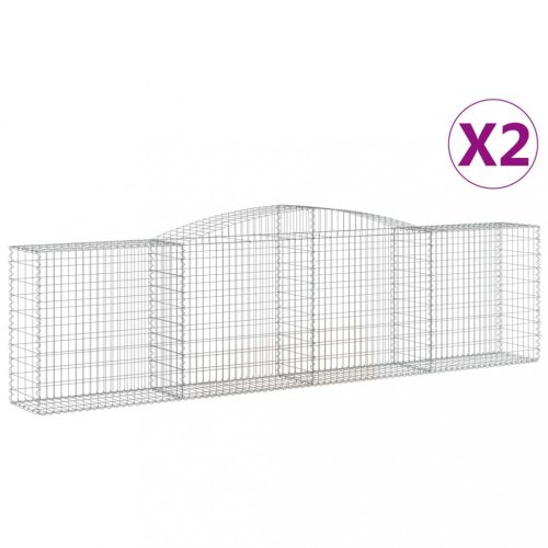 Virágcserepek és kaspók, vidaXL 2 db íves horganyzott vas gabion kosár 400x50x100/120 cm