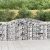 Virágcserepek és kaspók, vidaXL 2 db íves horganyzott vas gabion kosár 400x50x100/120 cm