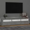 Nappali bútorok, vidaXL betonszürke TV-szekrény LED lámpákkal 180x35x40 cm