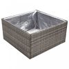 Virágcserepek és kaspók, vidaXL szürke polyrattan kerti ültetőláda 80 x 80 x 40 cm