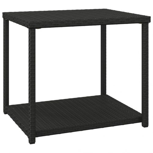 Kisasztalok, vidaXL fekete polyrattan kisasztal 55 x 45 x 49 cm