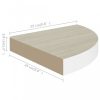 Fali polcok és párkányok, vidaXL 4 db tölgyszínű és fehér MDF fali sarokpolc 25 x 25 x 3,8