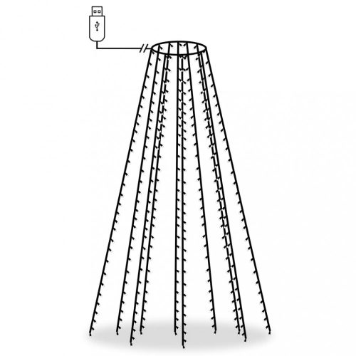 Fényfüzérek és -zsinórok, vidaXL karácsonyfa-fényháló 300 hideg fehér LED-del 300 cm