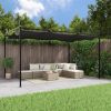 Kerti pavilon és előtető, vidaXL antracitszürke pergola behúzható tetővel 395 x 292 x 230 cm