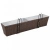 Virágcserepek és kaspók, Erkélyi Trapéz Rattan Cserép Szett 80 cm 2db. Barna